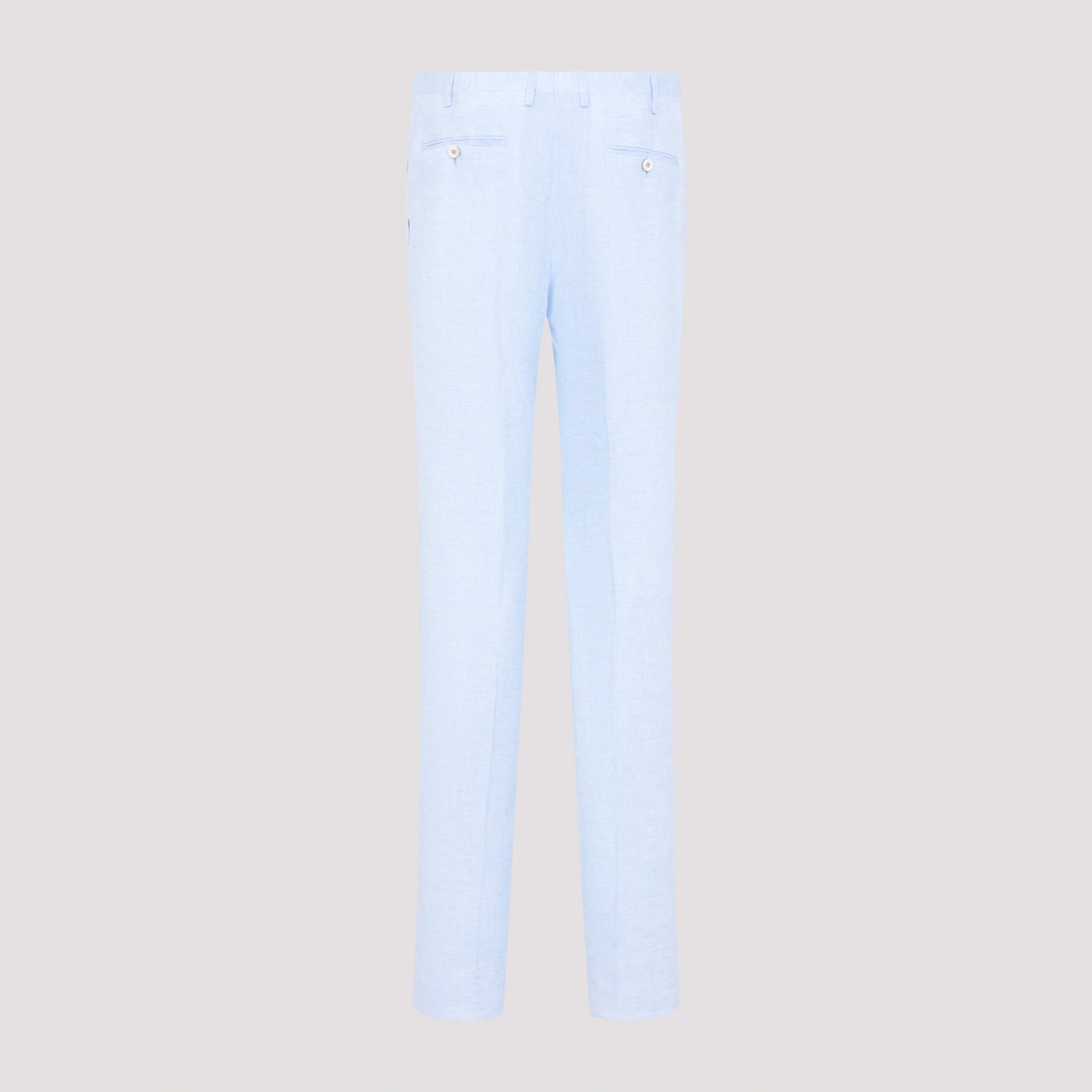 Shop Kiton Light Blue Linen Pants In Purple