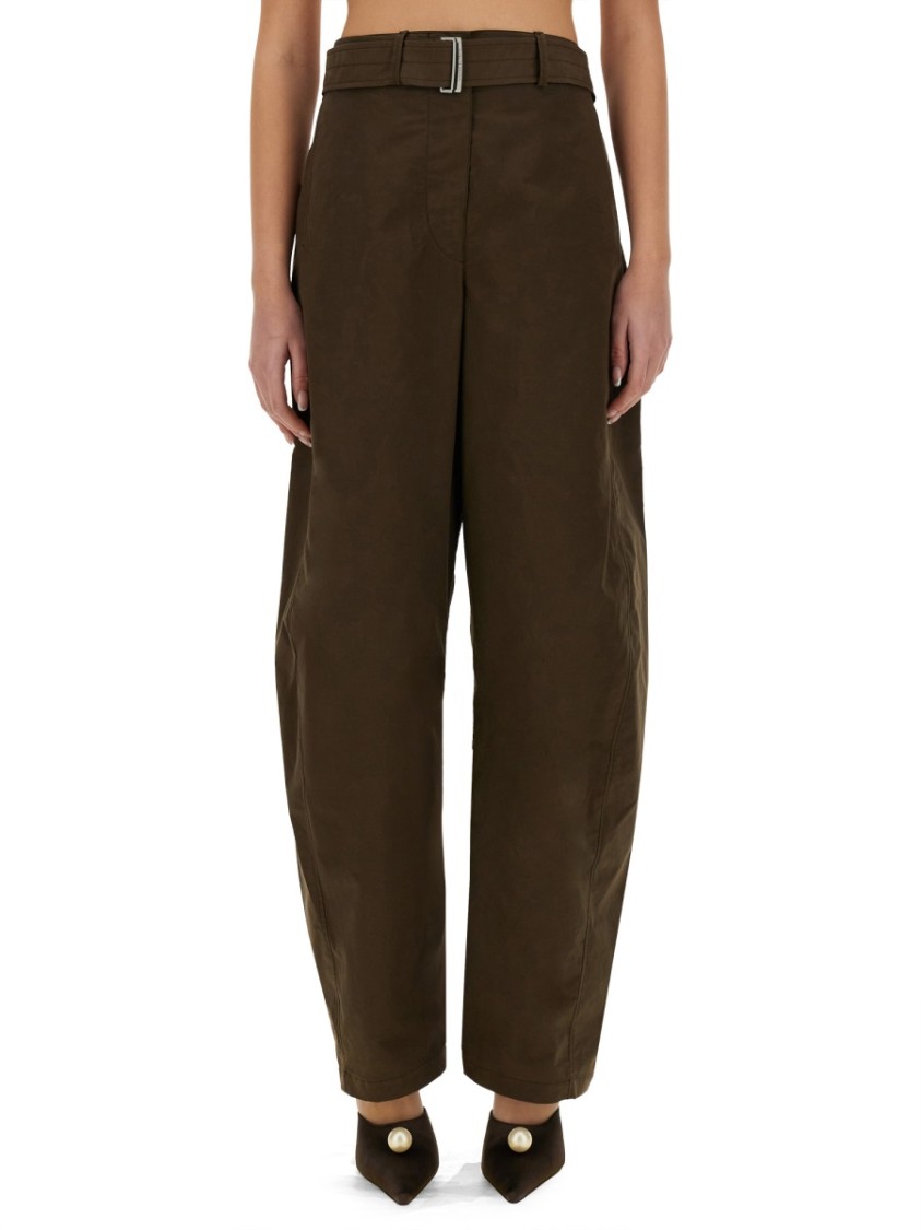 Magda Butrym Wide-leg Trousers And Belt In Brown