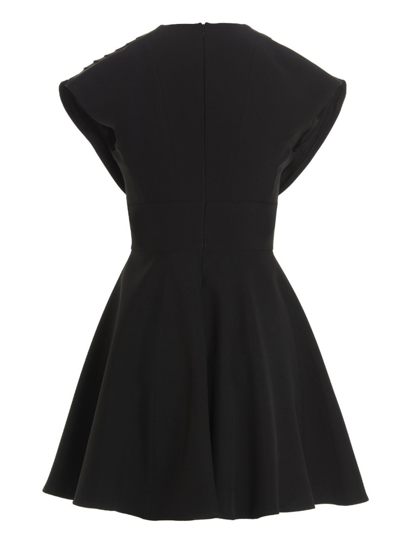 Giovanni Bedin Black Plisse Detail Mini Dress In Black