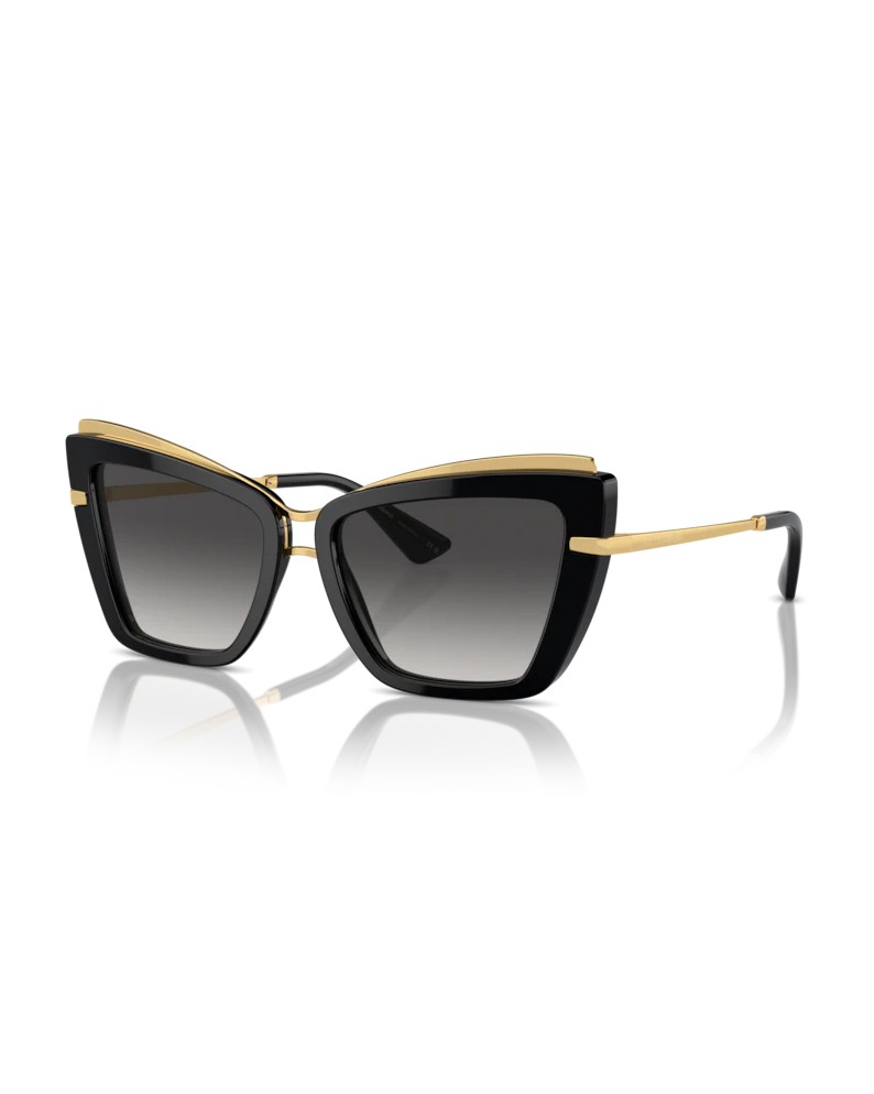 Dolce & Gabbana Cat Eye Sunglasses With Grey Gradient Lenses In Black