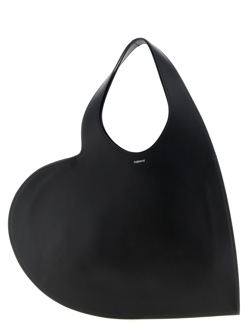 Coperni Double Heart Shoulder Bag In Black