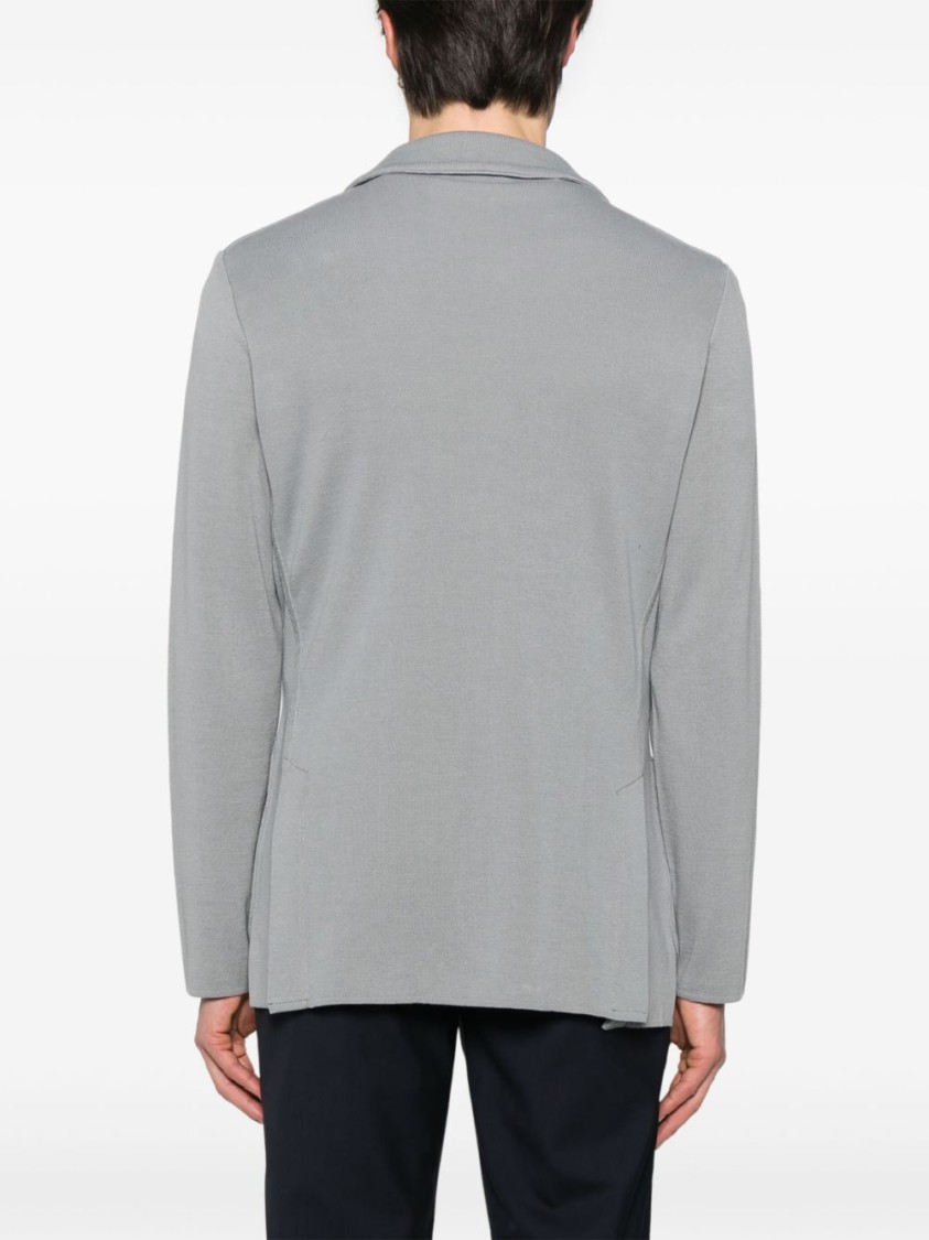 Lardini Medium Grey Cotton Jacket With Notched Lapels In Grey
