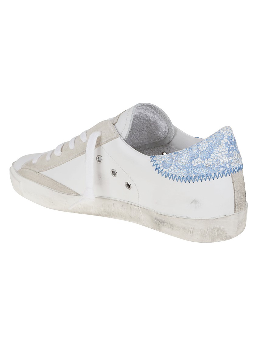 Philippe Model Leather Sneakers With Suede Accents In White