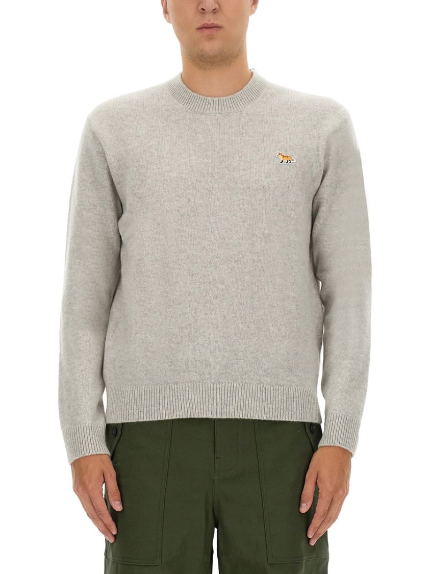 Maison Kitsuné Fox Head Patch Sweatshirt With In White