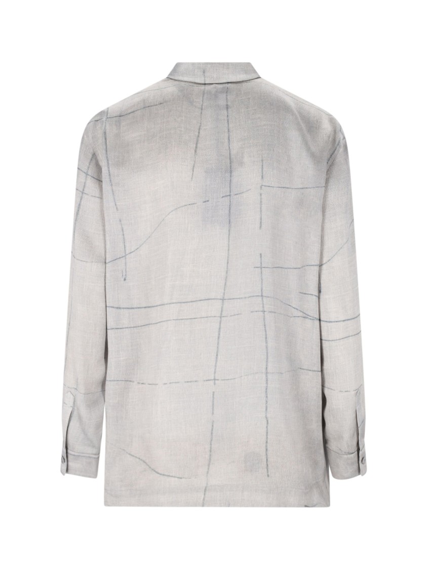 Giorgio Armani Printed Silk Satin Shirt