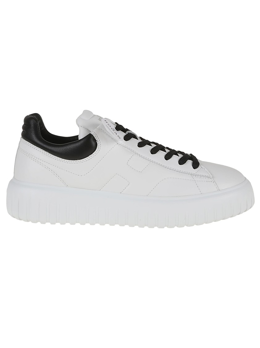 Hogan H-stripes Nappa Leather Sneakers With Extralight Sole In White