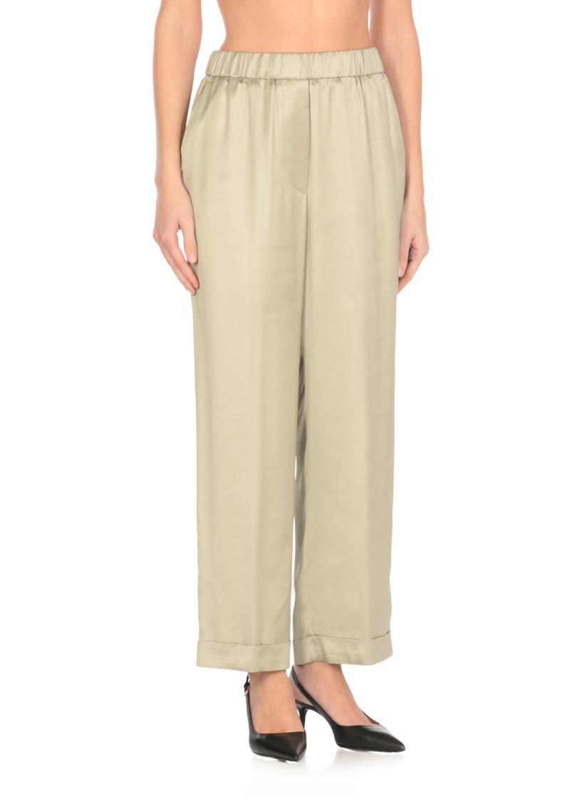 Peserico Elastic Waist Casual Pants In Green