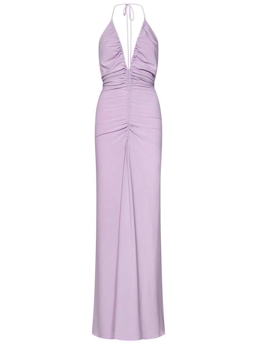 Monot Mônot Lavender Stretch Jersey Gathered Maxi Dress