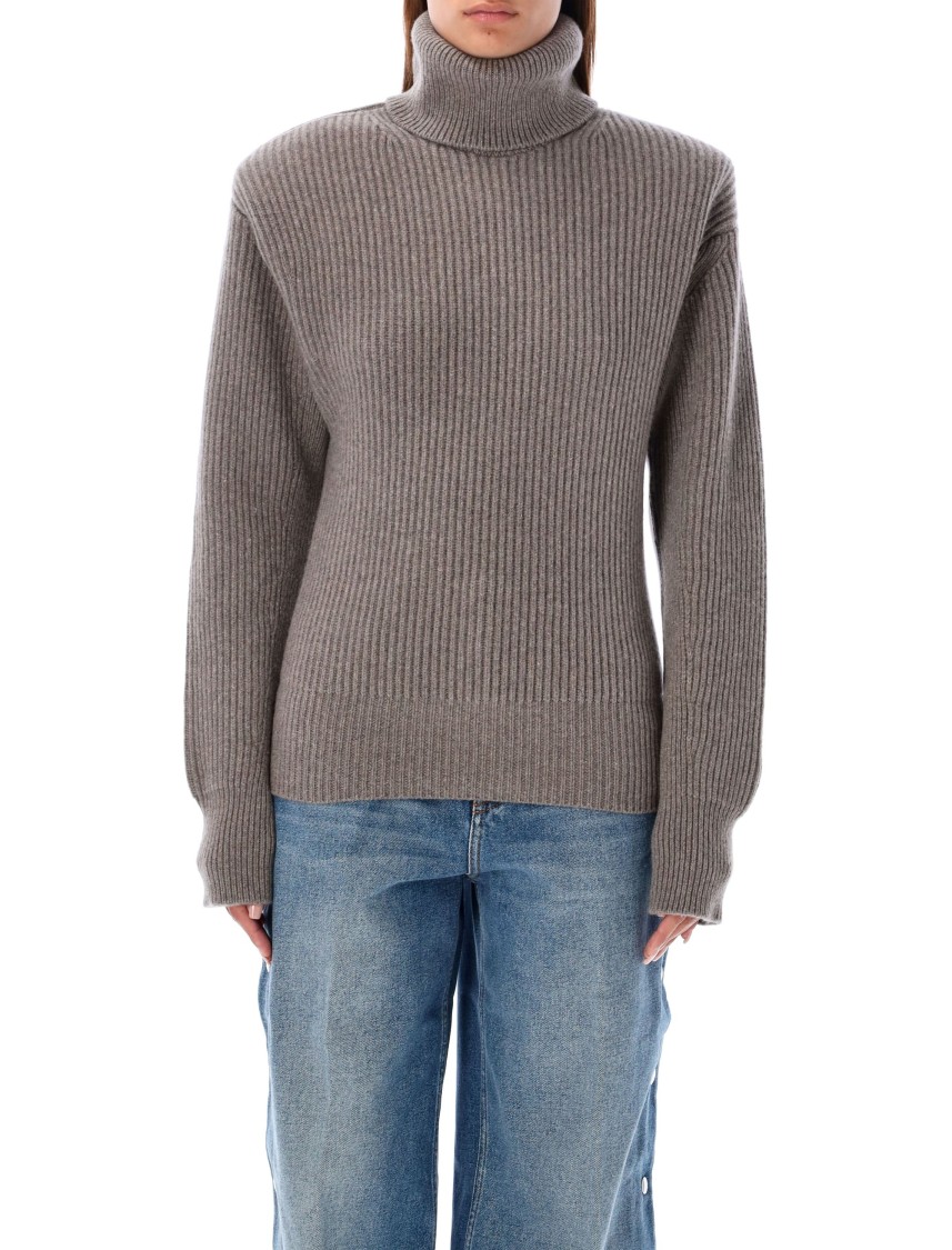 Stella Mccartney Sophisticated High-neck Pullover With Padded Shoulders