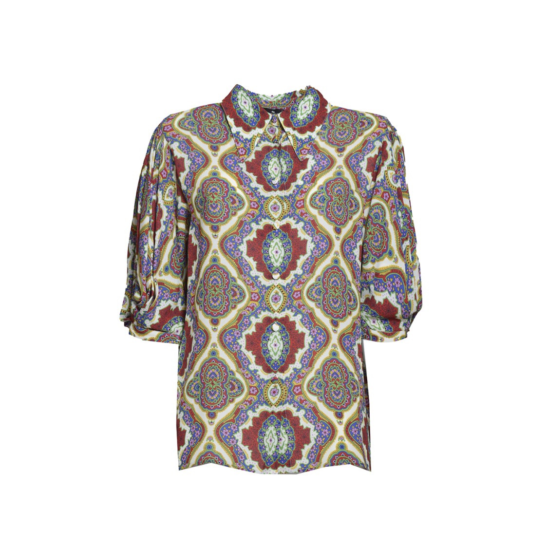 ETRO ETRO MULTICOLORED VISCOSE BLOUSE WITH MEDALLION PRINT