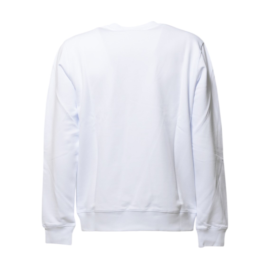 Msgm Cream Cotton Crewneck Sweatshirt With Brush Logo Print In White