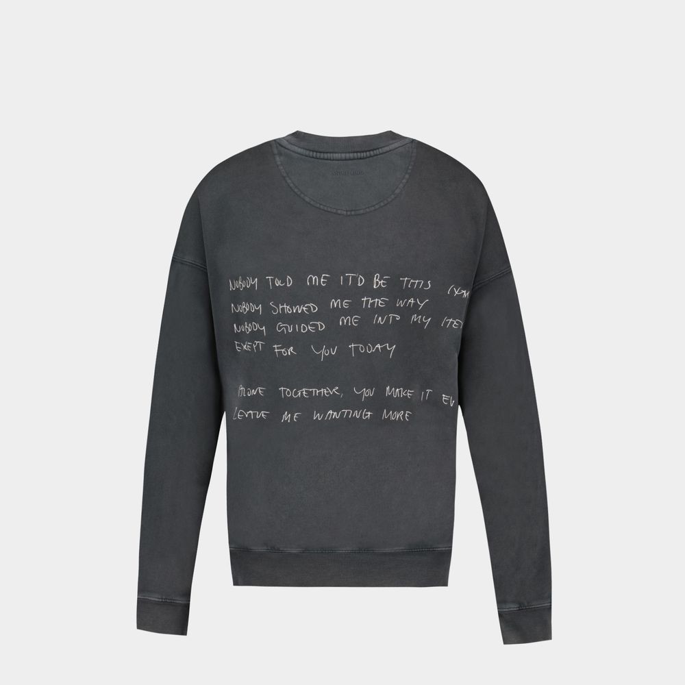 Shop Anine Bing Jaci Sweatshirt Lyrics - Cotton - Black