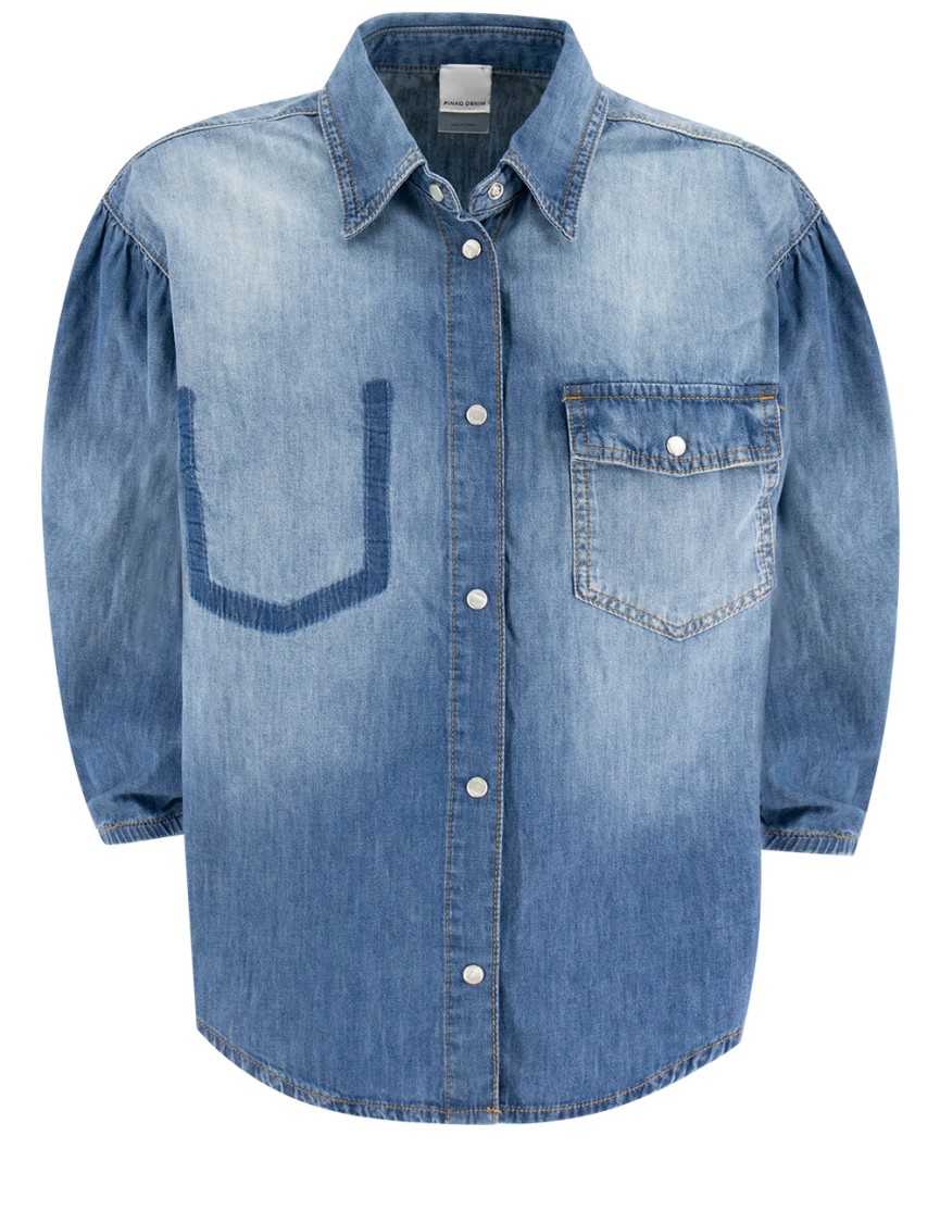 Pinko Chemise En Jean À Manches Trois-quarts
