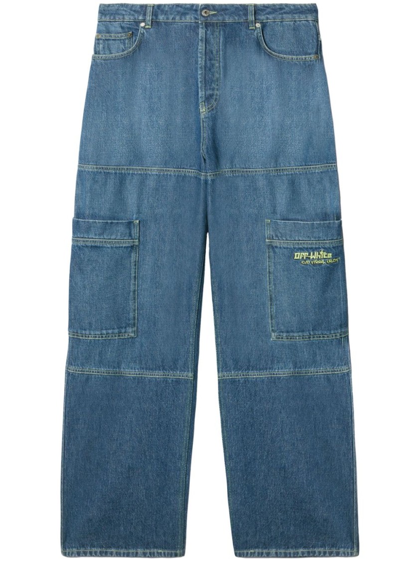 Off-white Irregular Straight-leg Cargo Jeans