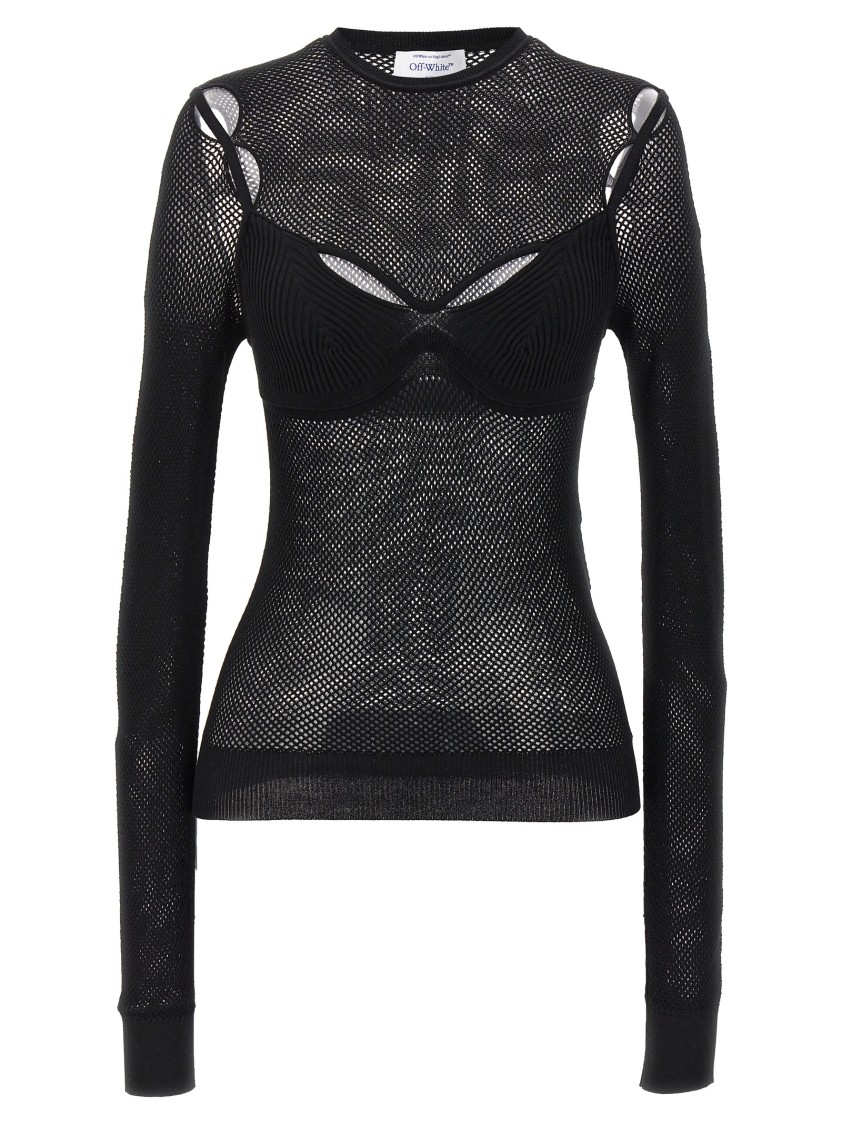 Off-white Off White "net Arrow" Top In Black
