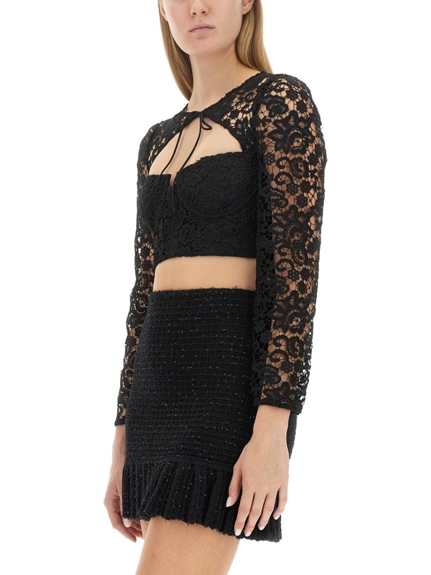 Shop Self-portrait Lace Top In Black