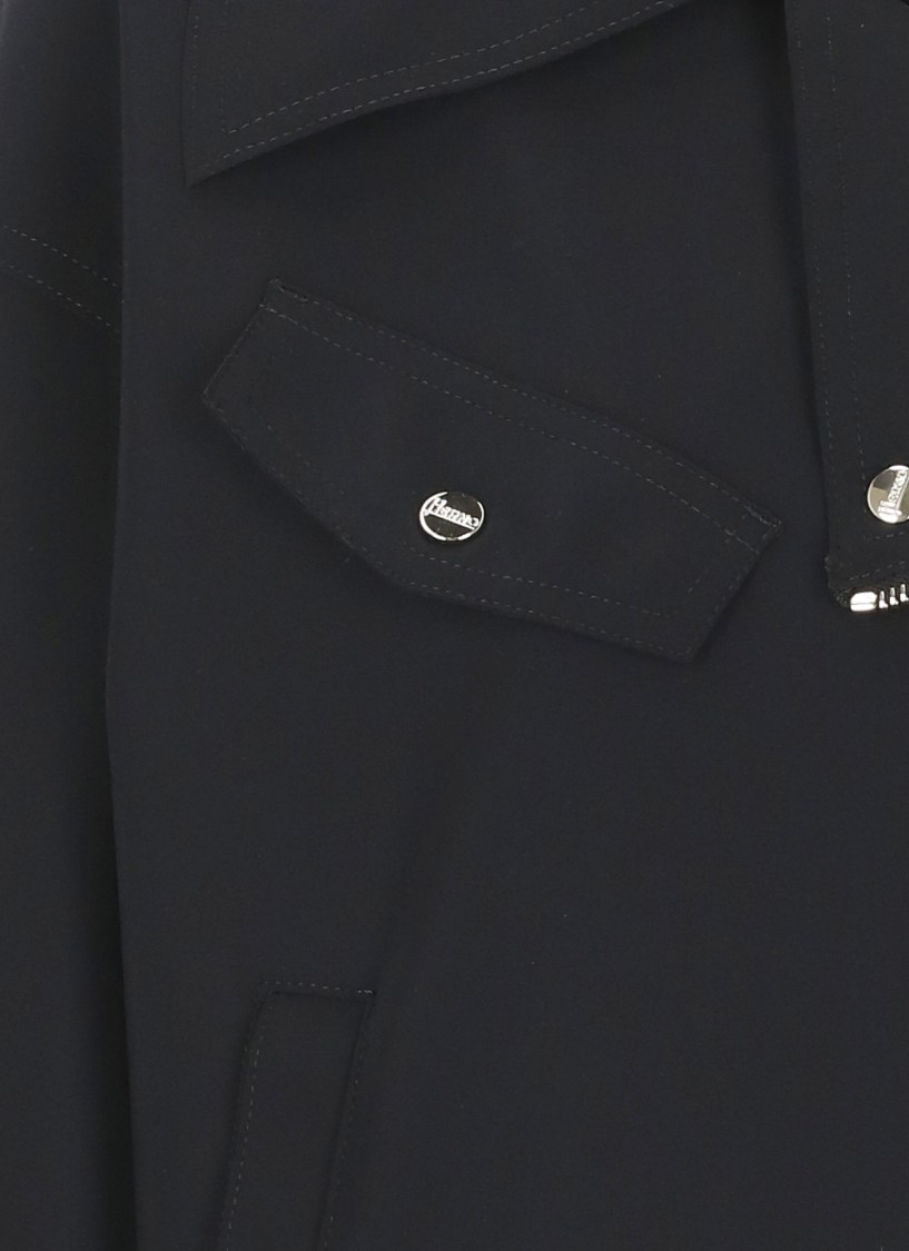 Herno Biker Jacket With Asymmetrical Zip Closure