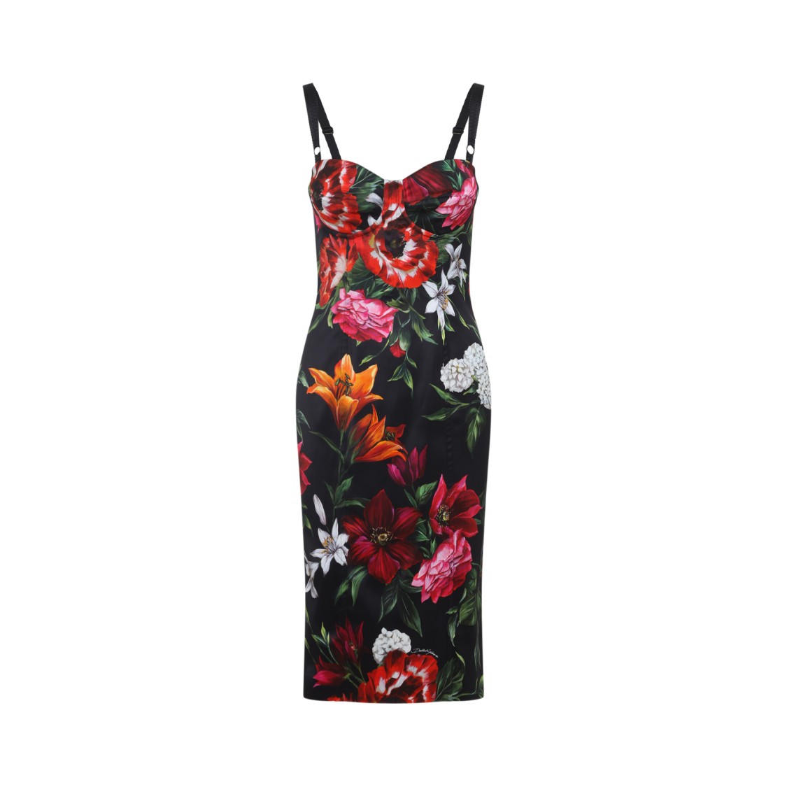 Dolce & Gabbana Floral Print Dress In Black