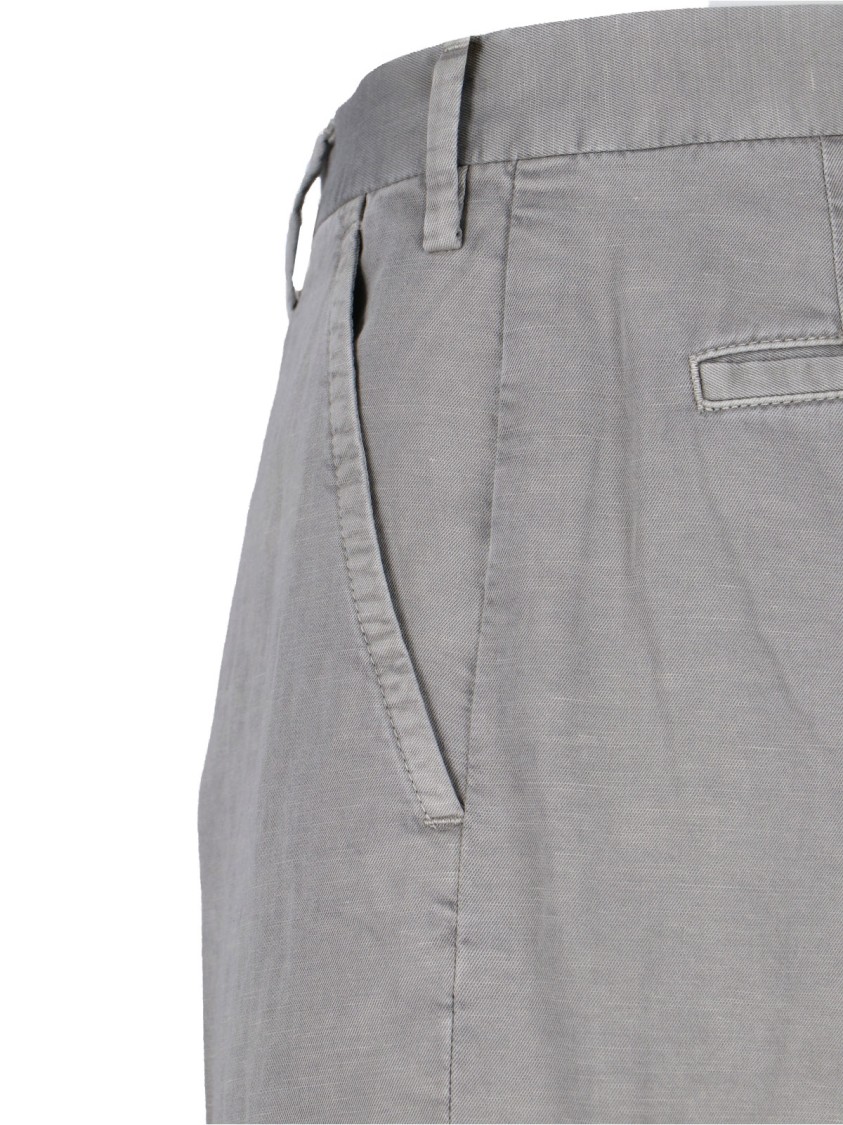 Incotex High-waisted Grey Chino Pants With Straight Leg Design In Grey