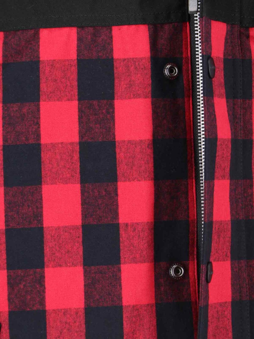Shop Junya Watanabe Checked Technical Jacket In Black Cotton Geometric Checked
