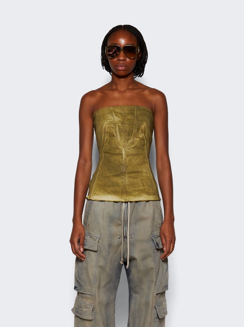 Rick Owens Drkshdw Drkshdw By Rick Owens Porterville Stretch Denim Bustier Top