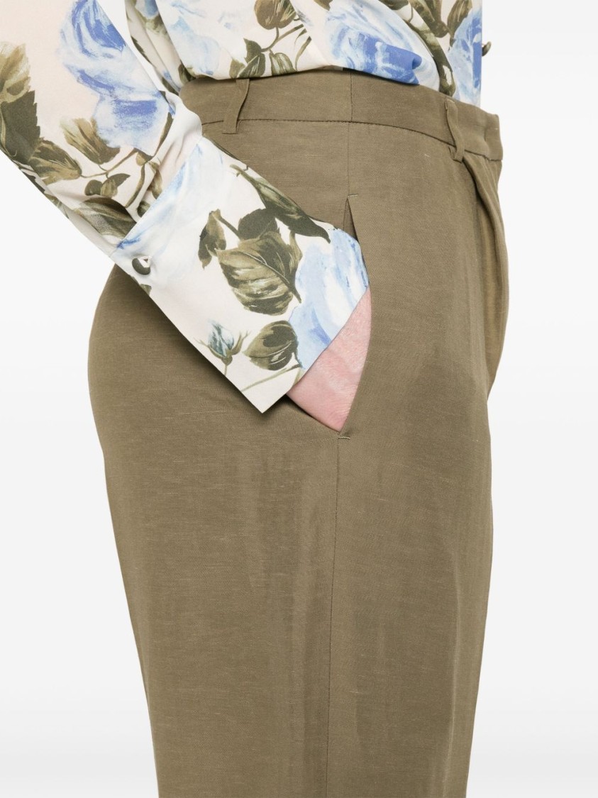 Blugirl Tailored Cuffed Wide-leg Shorts In Green