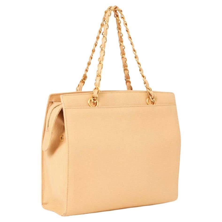 Pre-owned Chanel Camel Caviar Leather Bag In Neutrals