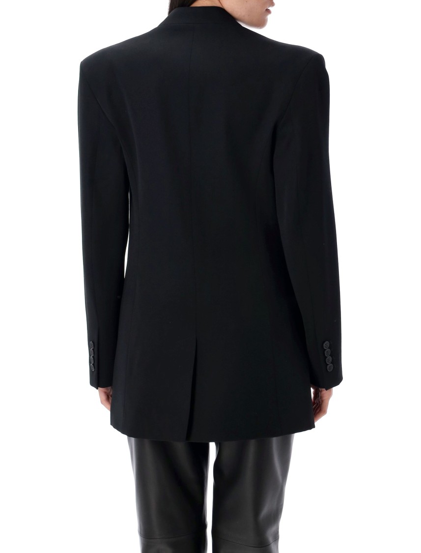 Attico Tailored Jacket With Back Vent And Flap Pockets In Black