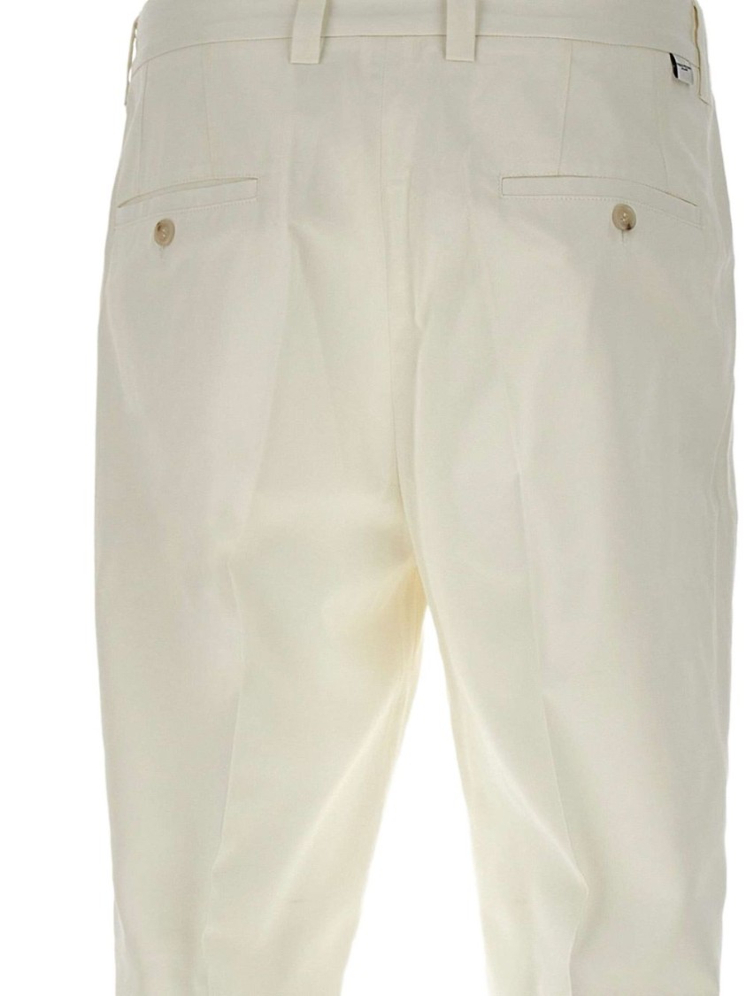 Paolo Pecora Tailored White Trousers In Pattern