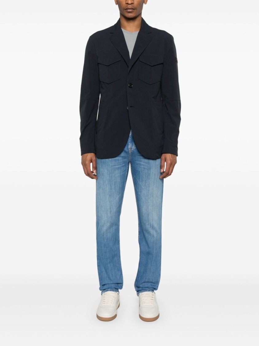 Peuterey Navy Blue Jacket With Multiple Pockets
