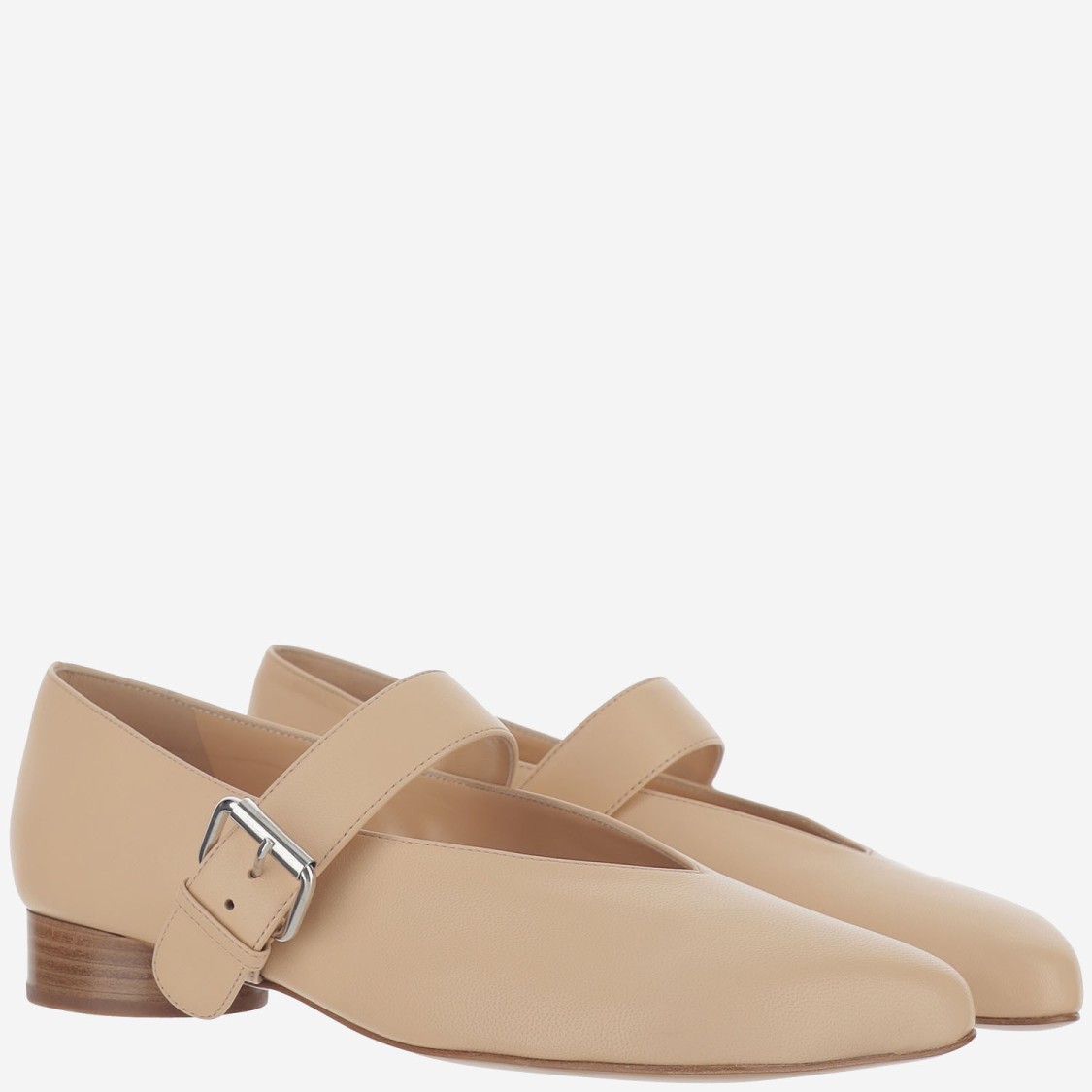 Niccolò Pasqualetti Ballerina Oblique Strap In Neutrals