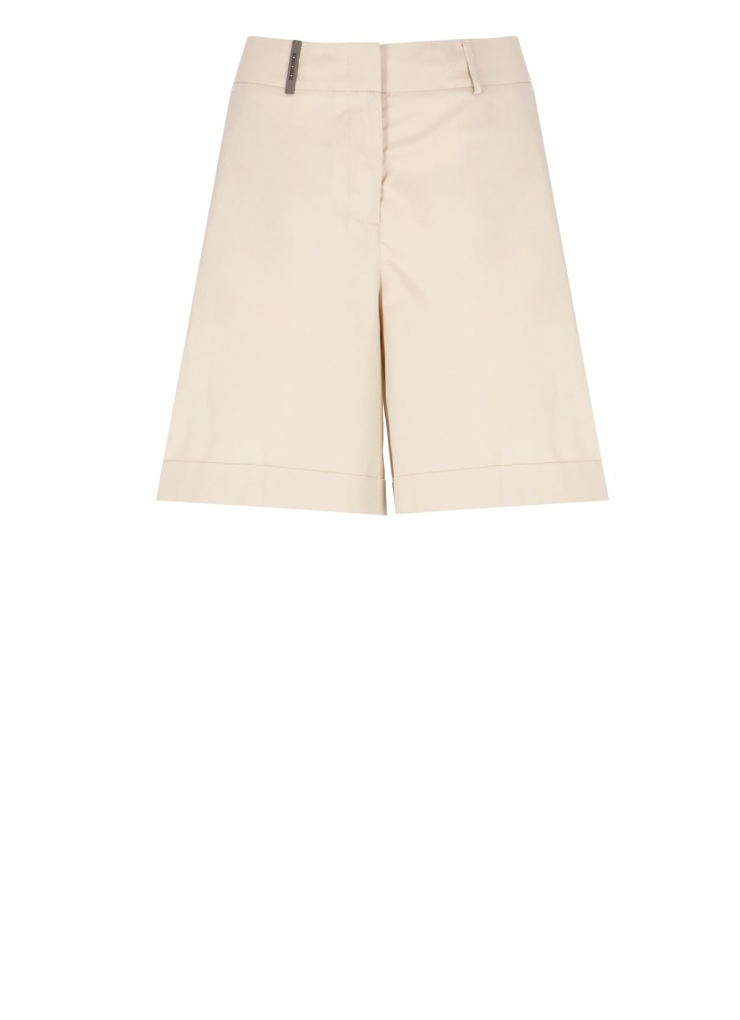 Shop Peserico Beige Cotton Shorts In Neutrals