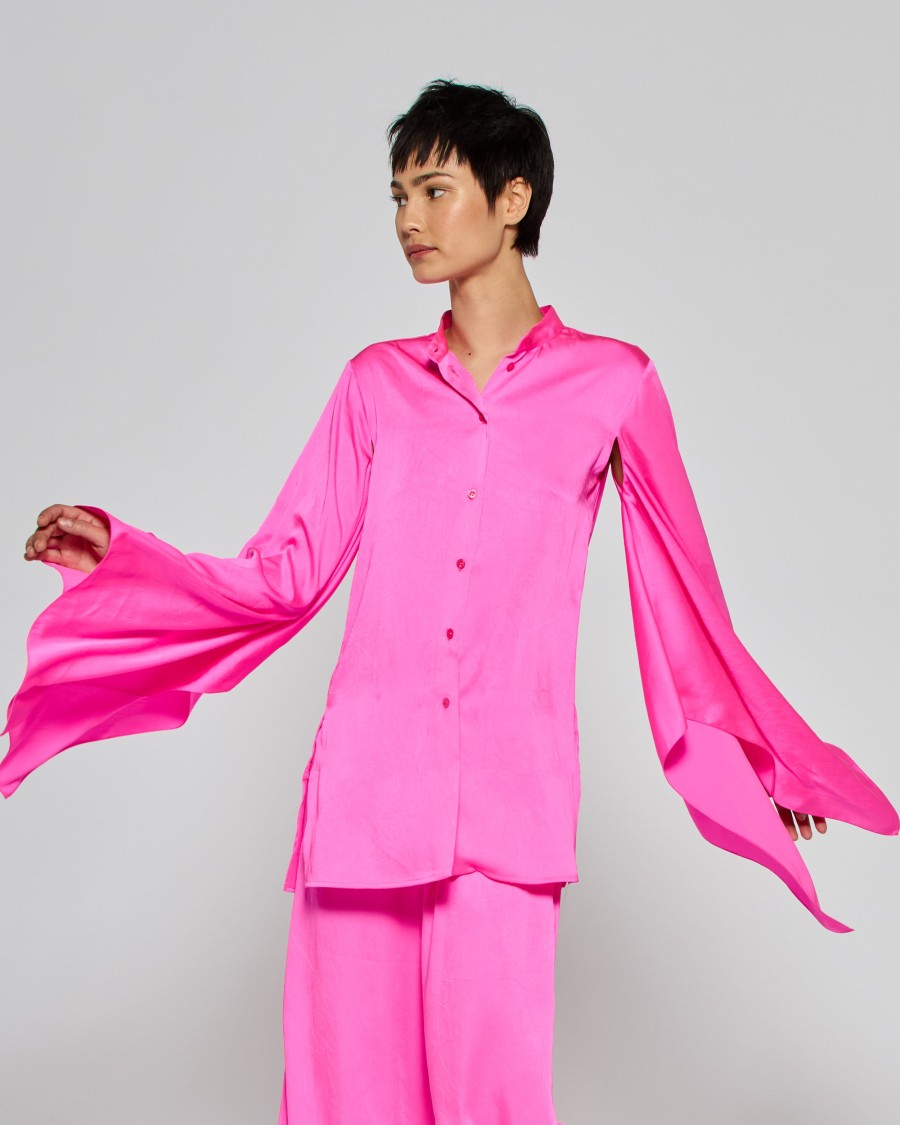 Serena Bute Kimono Sleeve Shirt - Shocking Pink