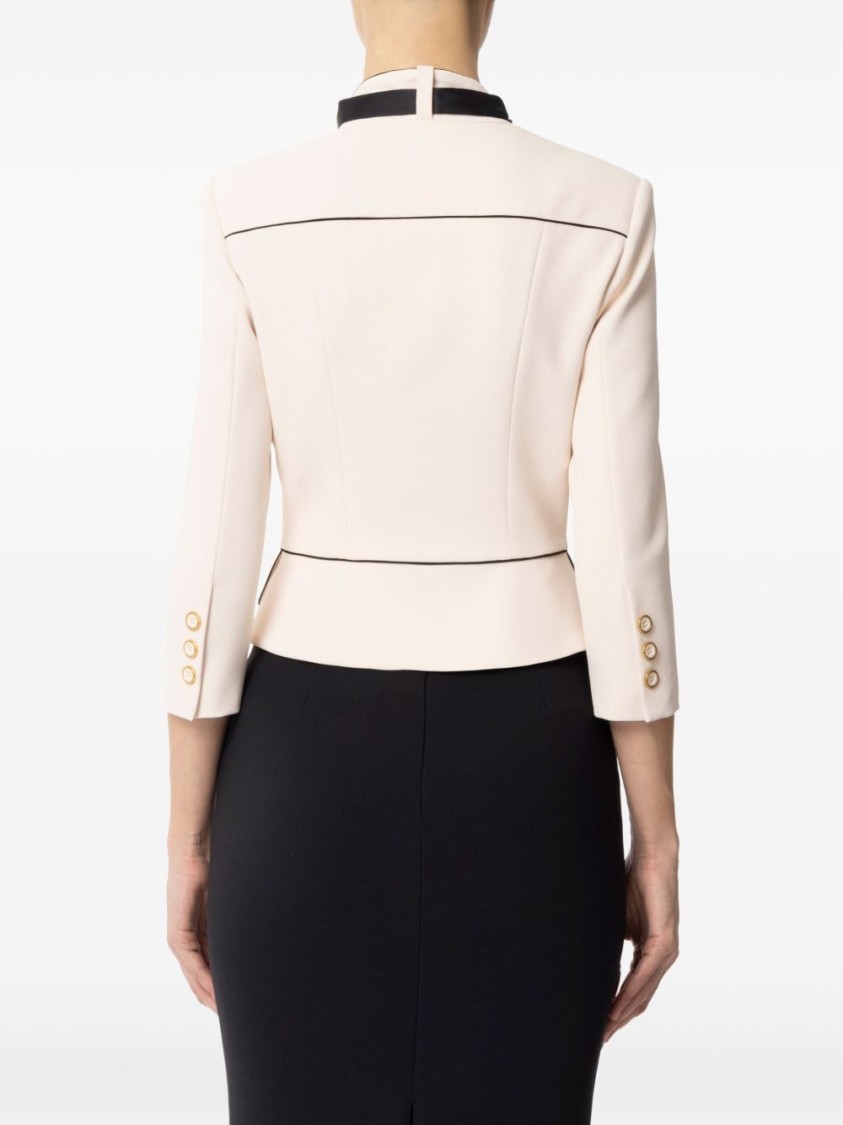 ELISABETTA FRANCHI ELISABETTA FRANCHI BLACK JACKET WITH TAILORED SILHOUETTE