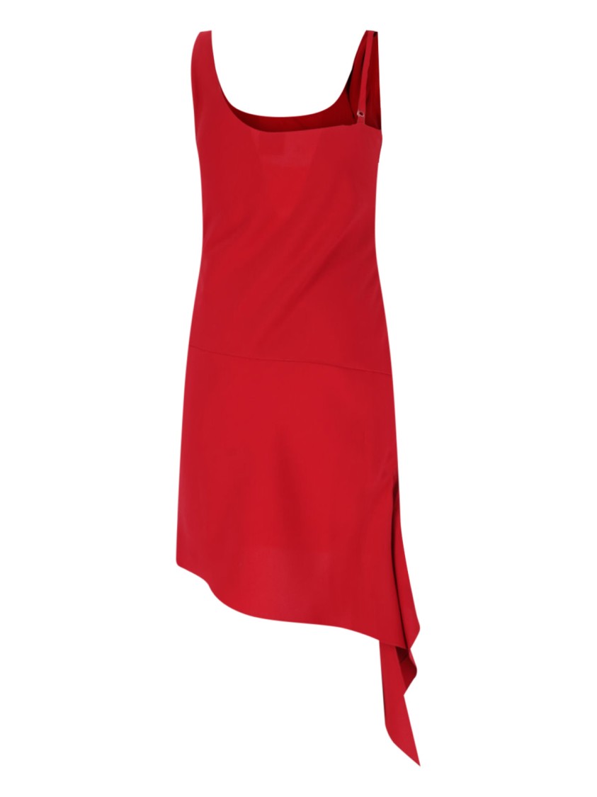 Courrèges Scarf-detail Asymmetric Minidress In Red