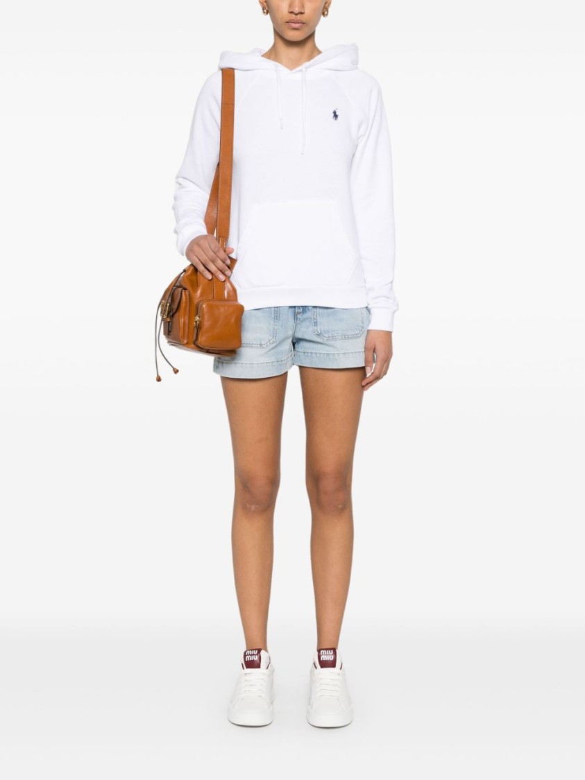 Shop Polo Ralph Lauren Relaxed Fit White Hoodie With Adjustable Drawstring