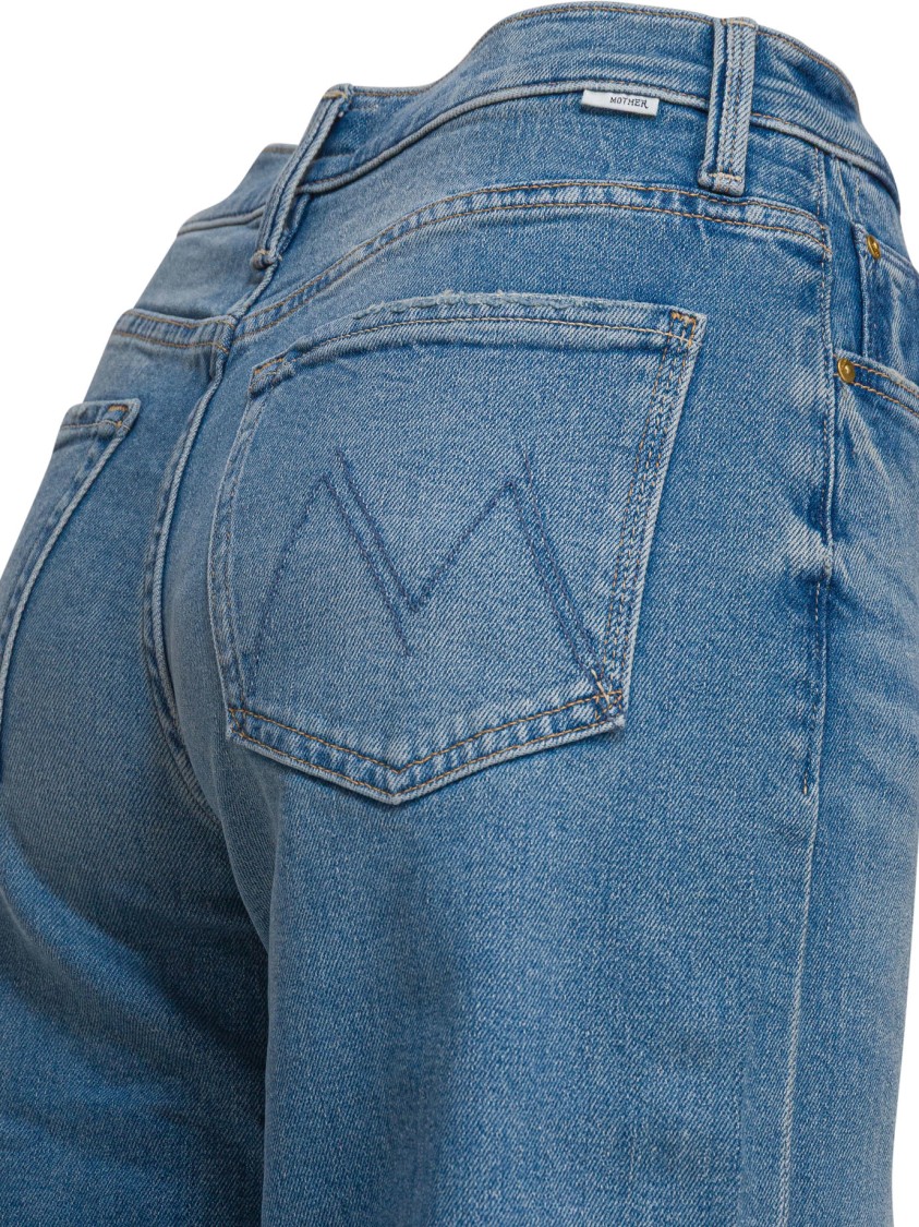 Mother Straight-leg Jeans With Medium Blue Wash In Blue