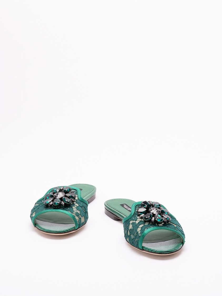Dolce & Gabbana `rainbow` Slides With Brooch Detailing
