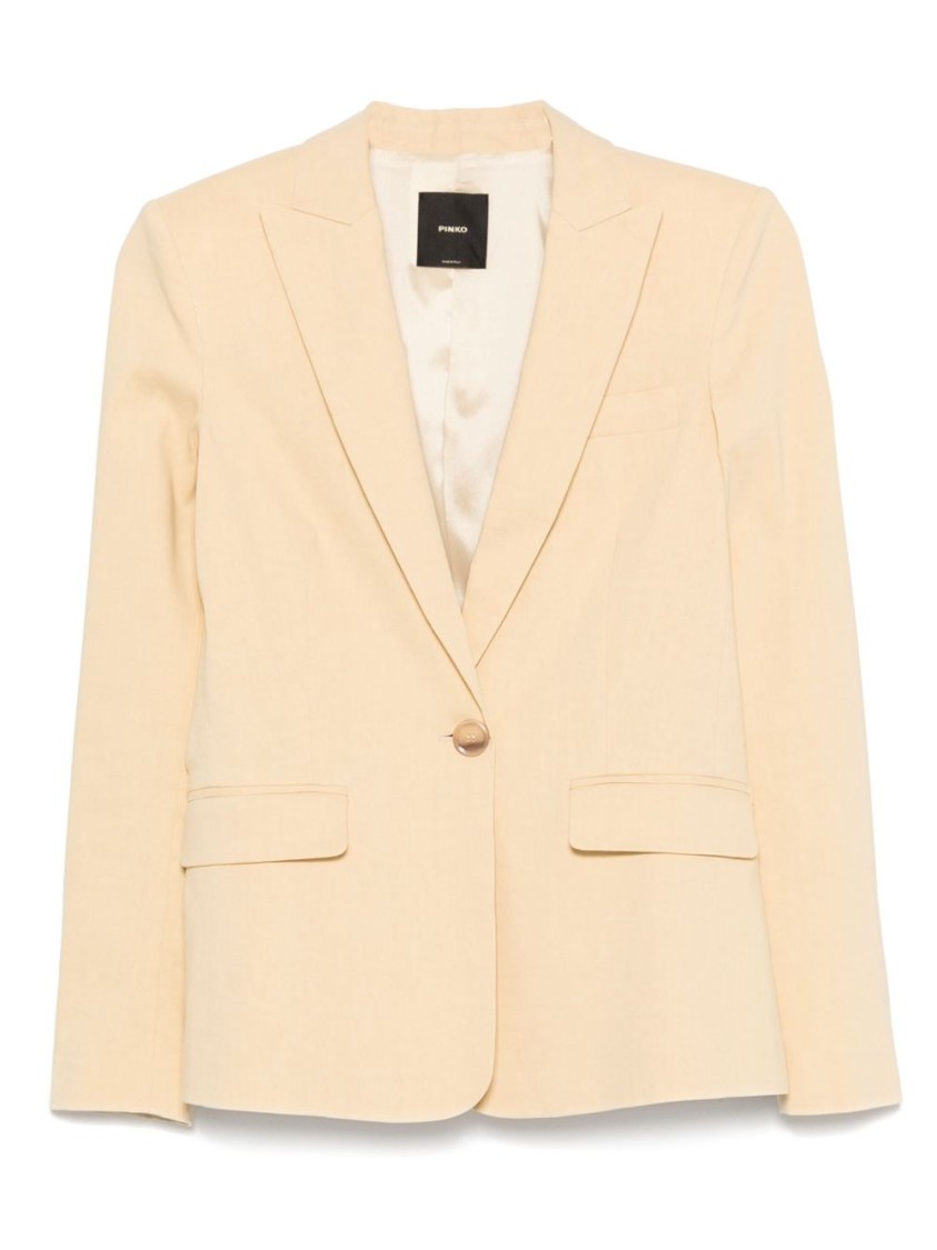 Pinko Yellow Tailored Jacket With Notched Lapels In Yellow