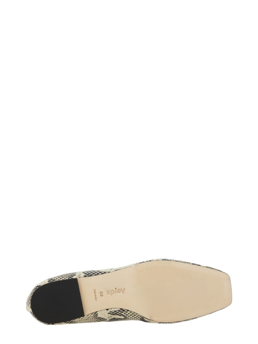 Aeyde Uma Snake Printed Leather Flats In Multicolor