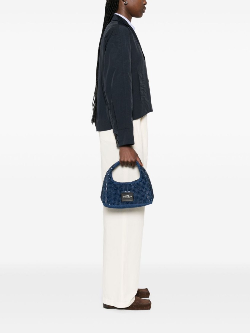Marc Jacobs Textured Blue Shoulder Bag With Sparkling Embellishments