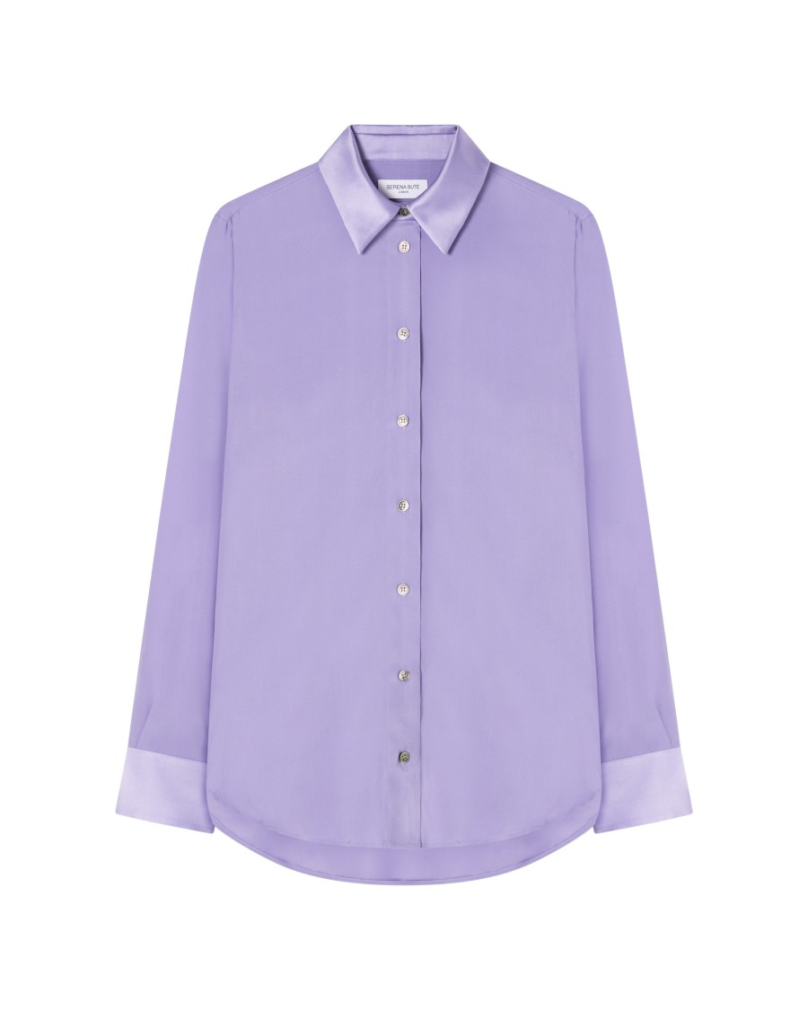 Serena Bute Silk Classic Shirt In Purple