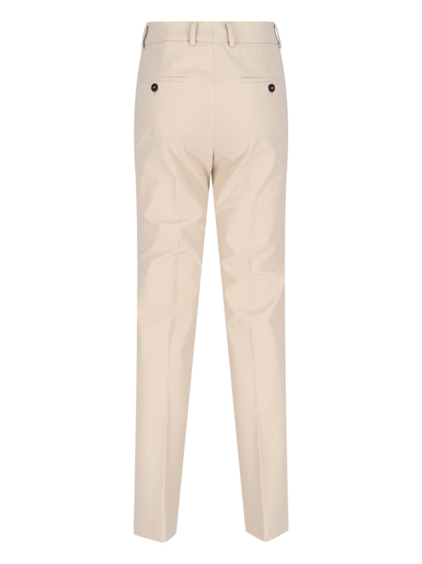 Shop Incotex Beige Cotton Straight-leg Trousers With Tailored Finish In Neutrals