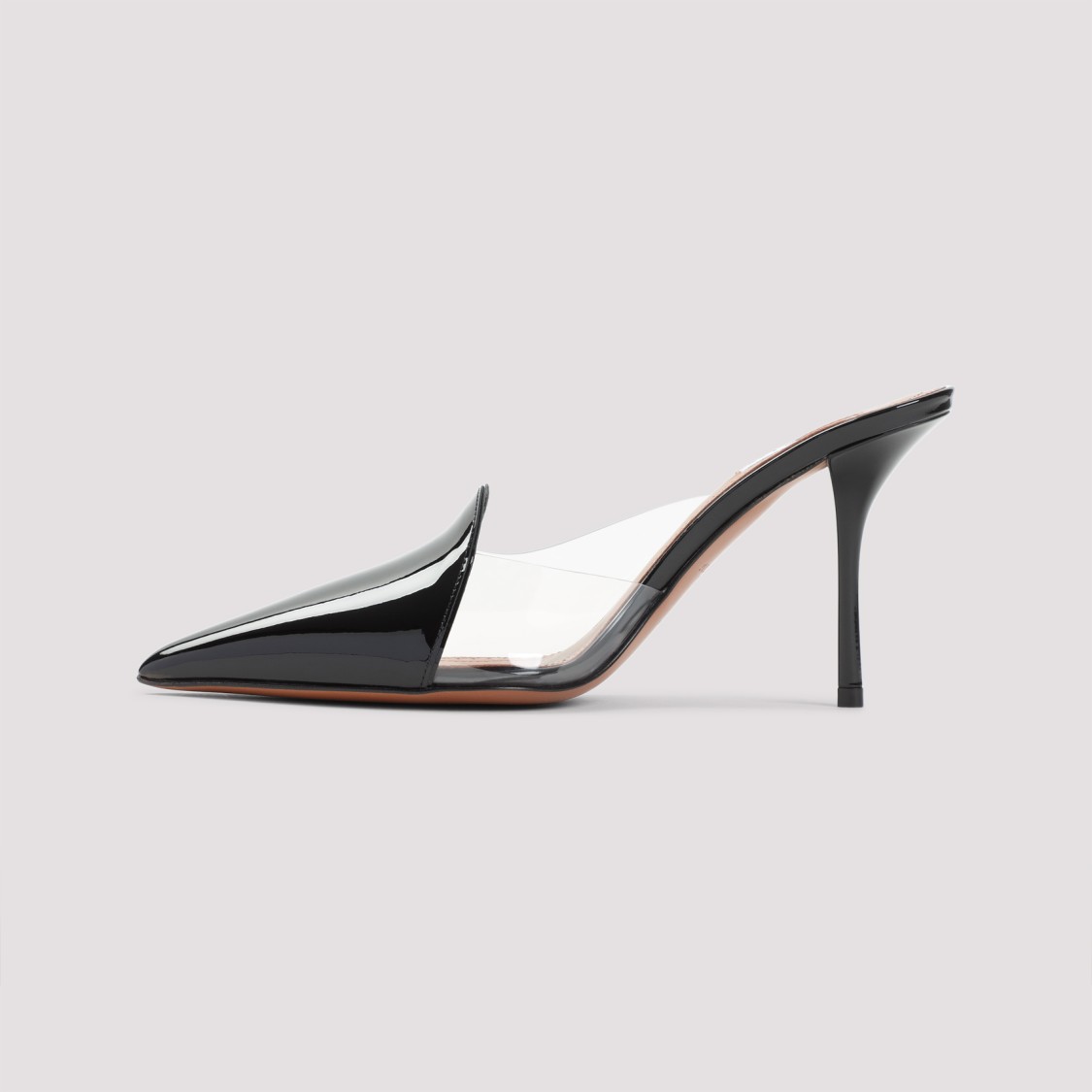 Shop Alaïa Pointed Toe Slippers In Calf And Patent Leather In Black