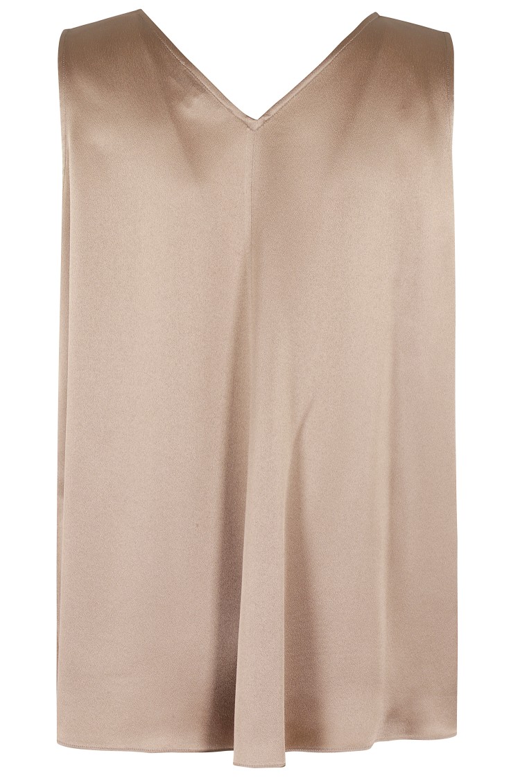 Shop Antonelli Bergamo Satin-finish Flared Top In Brown