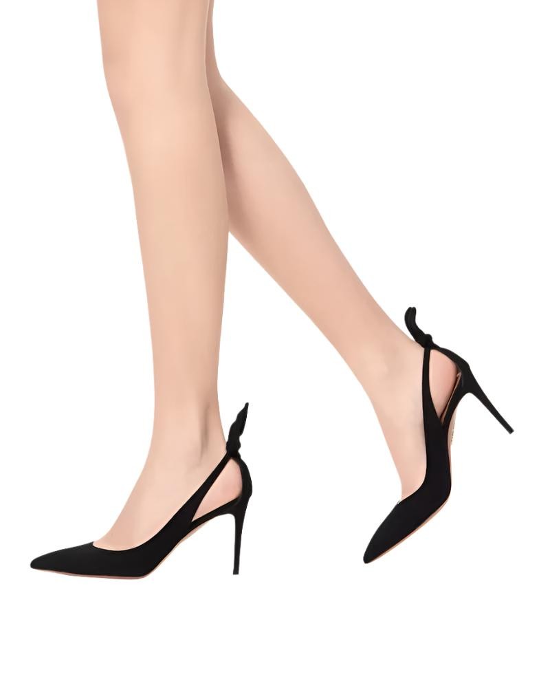 Aquazzura Bow Tie 105mm Leather Pumps