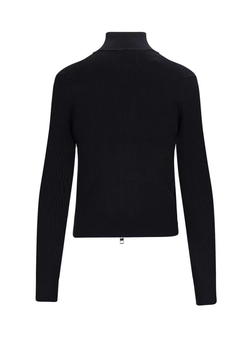 Jw Anderson J. W. Anderson Fitted Cardigan With Zipper In Black