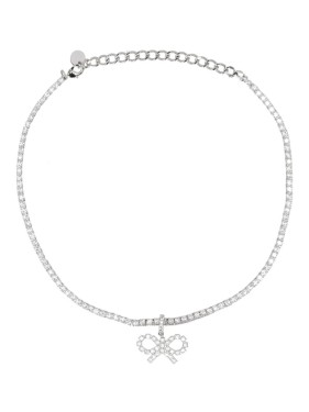 ネックレス・ペンダント Self-Portrait Multi-Row Cubic Zirconia Choker In Silver Self-Portrait Multi-Row Cubic Zirconia Choker In Silver