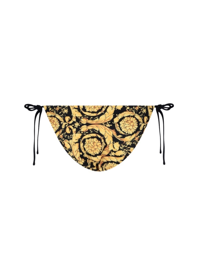 Versace Baroque Print Bikini Bottom In Multicolor