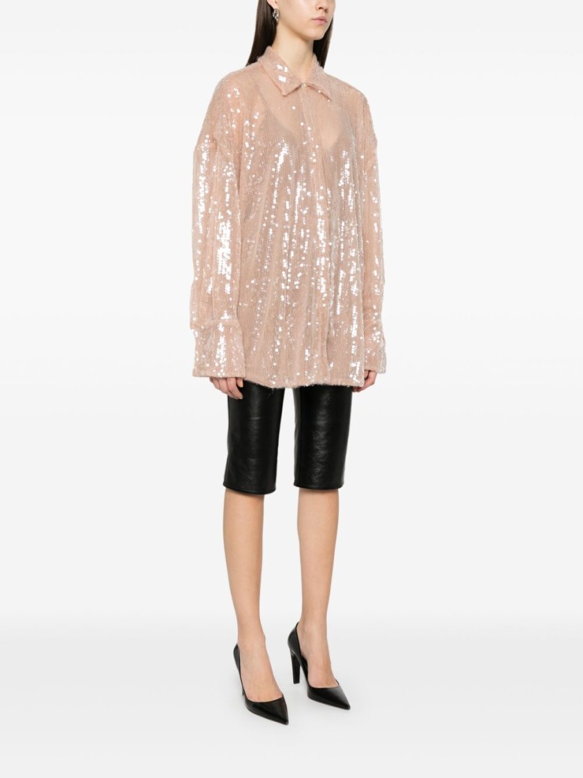 Giuseppe Di Morabito Sequin-embellished Shirt In Pink